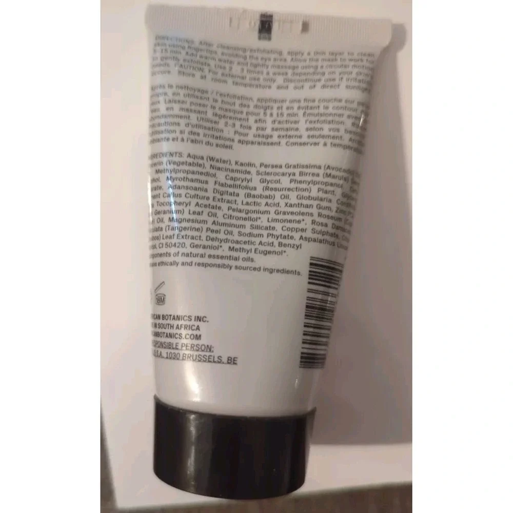 AFRICAN‎ BOTANICS Mineral Cleansing Mask 50 ML SEALED Kaolin Niacinamide/Rose
